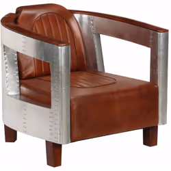 Ce fauteuil en cuir véritable très confortable au design sobre sera votre lieu de prédilection pour discuter, lire, regarder  ...