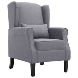Fauteuil chaise siege lounge design club sofa salon gris fonce tissu