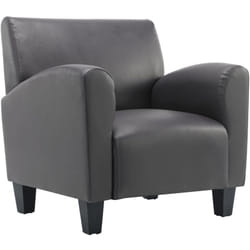 Fauteuil chaise siège lounge design club sofa salon gris synthétique