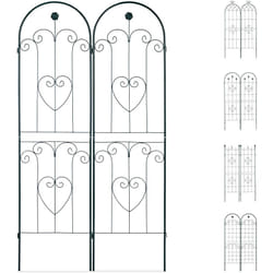 Helloshop26 - Treillis clôture plante grimpante arche jardin fer set de 2 vert