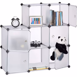 Système d’étagère pratique avec portes Dimensions variante 3 x 3 : HxlxP: 95,5 x 95,5 x 32 cm Dimensions par compartiment Hxl ...