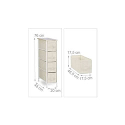 Helloshop26 - Commode meuble de rangement étagère avec tiroirs tissu beige