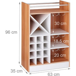 Helloshop26 - Grande étagère meuble à vin 8 bouteilles et support à verres marron