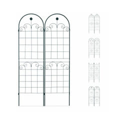 Helloshop26 - Treillis clôture plante grimpante arche jardin fer set de 2 vert