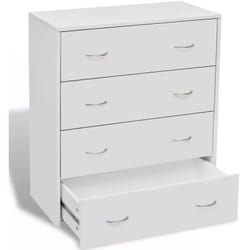 Buffet bahut armoire console meuble de rangement avec 4 tiroirs 71 cm blanc