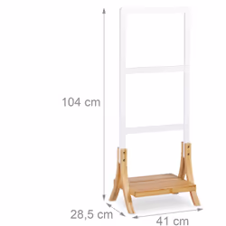 Porte-serviettes sur pied Dimensions totales HxlxP: 104 x 41 x 28,5 cm Longueur des barres: 35 cm env. Espace entre les barre ...