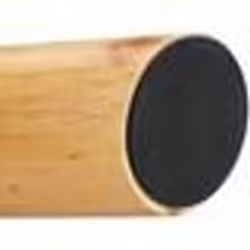 Tabouret - Noname - Rond - Bois de pin - Cuir synthétique - 30x31 cm - Noir