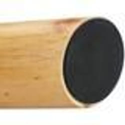 Tabouret - Noname - Rond - Bois de pin - Cuir synthétique - 30x31 cm - Noir