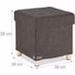 Tabouret pouf coffre avec espace de rangement marron
