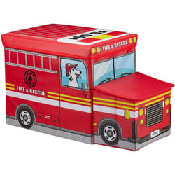 Helloshop26 - Tabouret pouf coffre boîte à Jouets pouf enfant pliable rouge