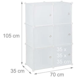 Helloshop26 - Armoire étagère système de rangement plastique avec 6 portes blanc