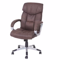Fauteuil de bureau - Vintage - Marron - Tissu daim - Pivotant - Sur roulettes
