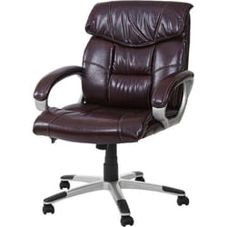Fauteuil de bureau - Décoshop26 - 04_0001809 - Pivotant - Hauteur réglable - Cuir synthétique bordeaux