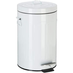 Poubelle à pédale vintage cuisine salle de bain en métal 12 litres blanc