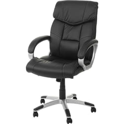 Décoshop26 - Fauteuil chaise de bureau sur roulettes pivotante hauteur réglable synthétique noir 040001802