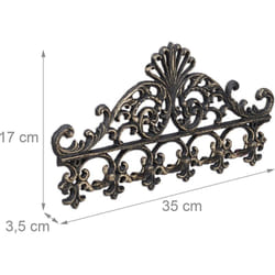 Helloshop26 - Porte-manteaux mural patères 5 crochets antique couleur bronze