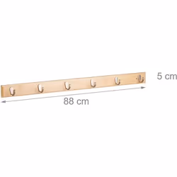 Porte manteaux pateres mural bambou 6 crochets