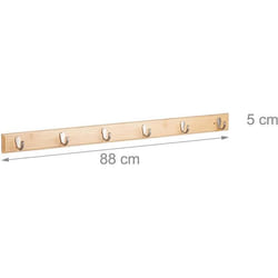 Porte manteaux pateres mural bambou 6 crochets