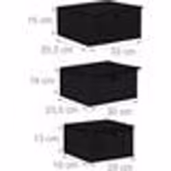 Set de paniers de rangement - Non spécifié - Lot de 3 - Bambou noir - Dimensions variées - Décoratif