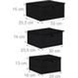 Set de paniers de rangement - Non spécifié - Lot de 3 - Bambou noir - Dimensions variées - Décoratif