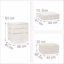 Commode meuble de rangement etagere avec tiroirs tissu beige