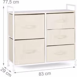 Système d’étagère avec tiroirs • 7 modèles différents disponibles • Matériel : acier, tissu, bois MDF • Couleur: tiroirs beig ...