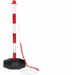 Poteau barrière de signalisation et délimitation parking blanc et rouge