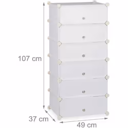 Armoire etagere meubles a chaussures rangement plastique chaussures modulable 12 paires blanc