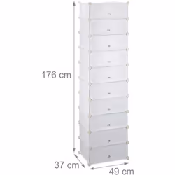 Armoire à chaussures avec beaucoup d’espace de stockage Dimensions HxlxP: 176 x 49 x 37 cm Dimensions par compartiment HxlxP: ...