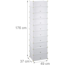 Helloshop26 - Meuble armoires chaussures casiers plastique modulable rangement 20 paires blanc