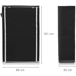 Helloshop26 - Meuble étagère armoire à chaussures tissu fermeture éclair 161 cm noir
