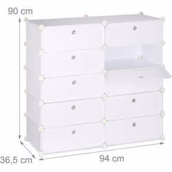 Meuble a chaussures etagere armoire rangement 10 casiers 20 paires 90 cm blanc