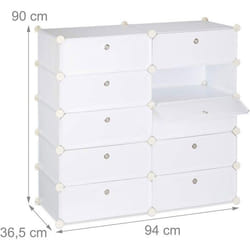 Meuble a chaussures etagere armoire rangement 10 casiers 20 paires 90 cm blanc