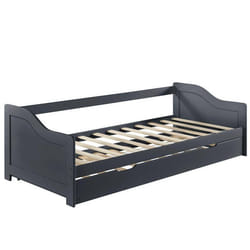 Canape lit convertible pour 2 personnes lit gigogne canape divan lit d appoint structure en pin sommier a lattes en cont