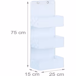 Organiseur de porte - Blanc - 75 cm - 3 compartiments - Polypropylène - Rangement mural