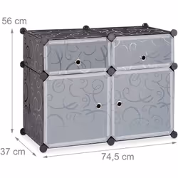 Système d’étagères en plastique Dimensions H x L x P : env. 56 x 74,5 x 37 cm Dimensions par Grand compartiment HxlxP: env. 3 ...