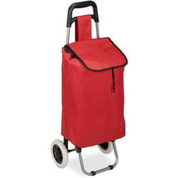 Helloshop26 - Chariot de courses pliable sac amovible 28 litres caddie pour achats roulettes rouge