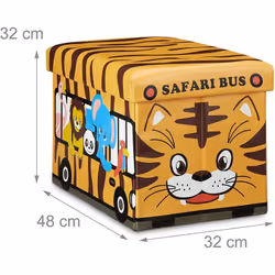 Détails sur le coffre à jouets pliant • Dimensions H x l x P: 32 x 48 x 32 cm • Dimensions intérieures H x l x P: 30 x 46 x 3 ...