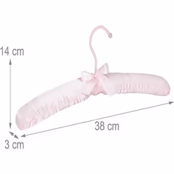 Cintres en satin - Non spécifié - Lot de 5 - Rose - Rembourrage doux - Crochet rotatif 360°