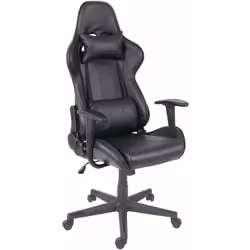 Chaise de bureau chaise de jeu, pivotante, synthétique noir La chaise de bureau, tout comme les exigences qui lui sont imposé ...