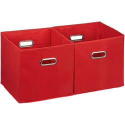 Boîte de rangement en tissu en lot de 2 rouge