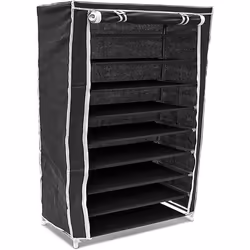 Armoire etageres a chaussures en tissu pliante 36 paires de chaussures noir