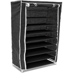 Armoire etageres a chaussures en tissu pliante 36 paires de chaussures noir