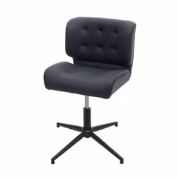 Fauteuil chaise de bureau salle a mager pivotante hauteur reglable synthetique gris fonce pied metal noir 04_0001862