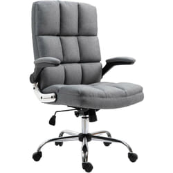 Chaise de bureau pivotante réglable en hauteur en tissu gris forme ergonomique 040001874