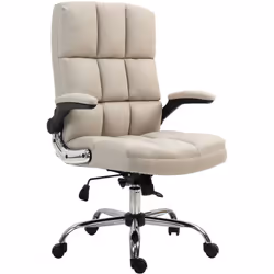Chaise de bureau pivotante réglable en hauteur en tissu marron clair Siège et dossier de forme ergonomique Rembourrage très é ...