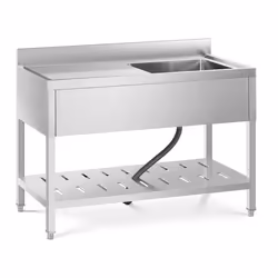 Évier professionnel - Inox - 1 bac - 49 x 42 x 24 cm - Rectangulaire - Manuel