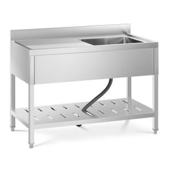 Évier professionnel - Inox - 1 bac - 49 x 42 x 24 cm - Rectangulaire - Manuel
