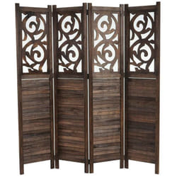 Décoshop26 - Paravent 4 panneaux en bois marron 170x160cm PAR04033