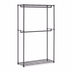 Portant vetement 2 tringles 120 x 45 x 1995 cm 200 kg metal noir